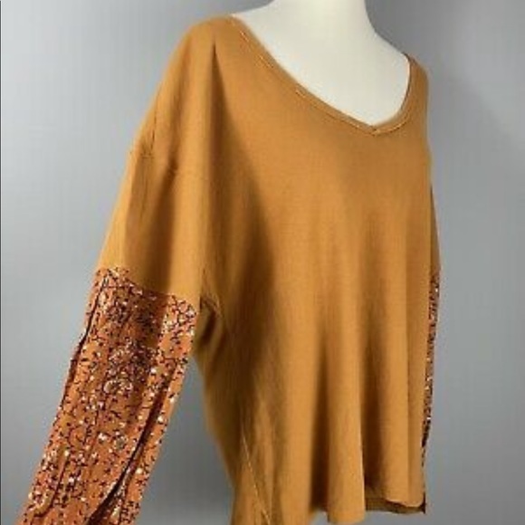 Anthropologie Annette waffle floral print sleeve pullover - Picture 6 of 7